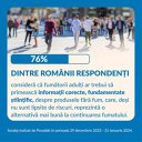 Imaginea articolului 76% dintre români consideră că fumătorii adulţi ar trebui să primească informaţii corecte, fundamentate ştiinţific, despre produsele fără fum
