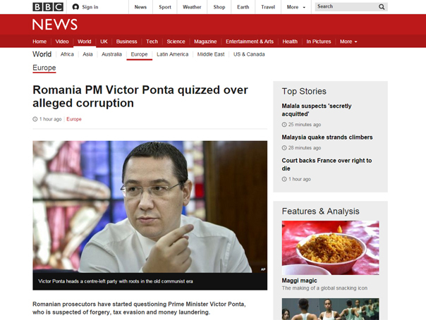 Imaginea articolului Ce scrie presa internaţională despre urmărirea penală a premierului Victor Ponta