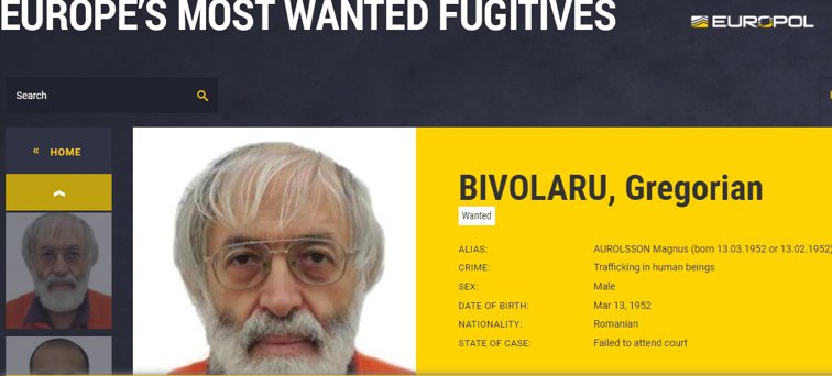 Imaginea articolului Bivolaru, căutat de Europol. Liderul MISA, pe lista  "Most Wanted Fugitives", alături de cei mai căutaţi infractori din Europa