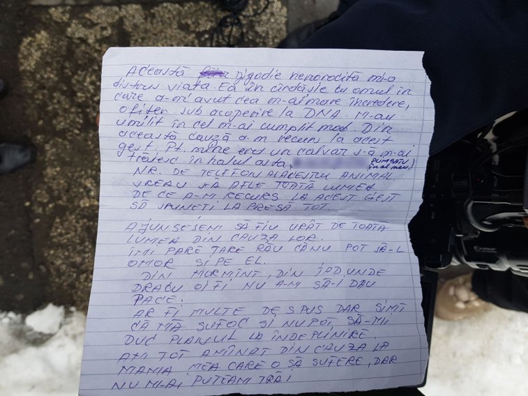 Imaginea articolului MISTER al crimei comise de infirmierul din Slatina care s-a sinucis. În biletul de ADIO vorbeşte de un asasinat cerut de victima sa | FOTO SCRISOARE