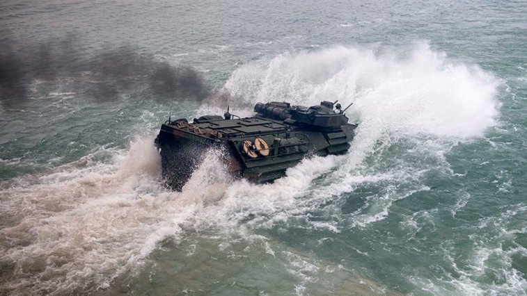 Imaginea articolului "Spring Storm 18" | Infanteriştii marini români şi americani participă la un desant amfibiu pe plaja de la Capu Midia 