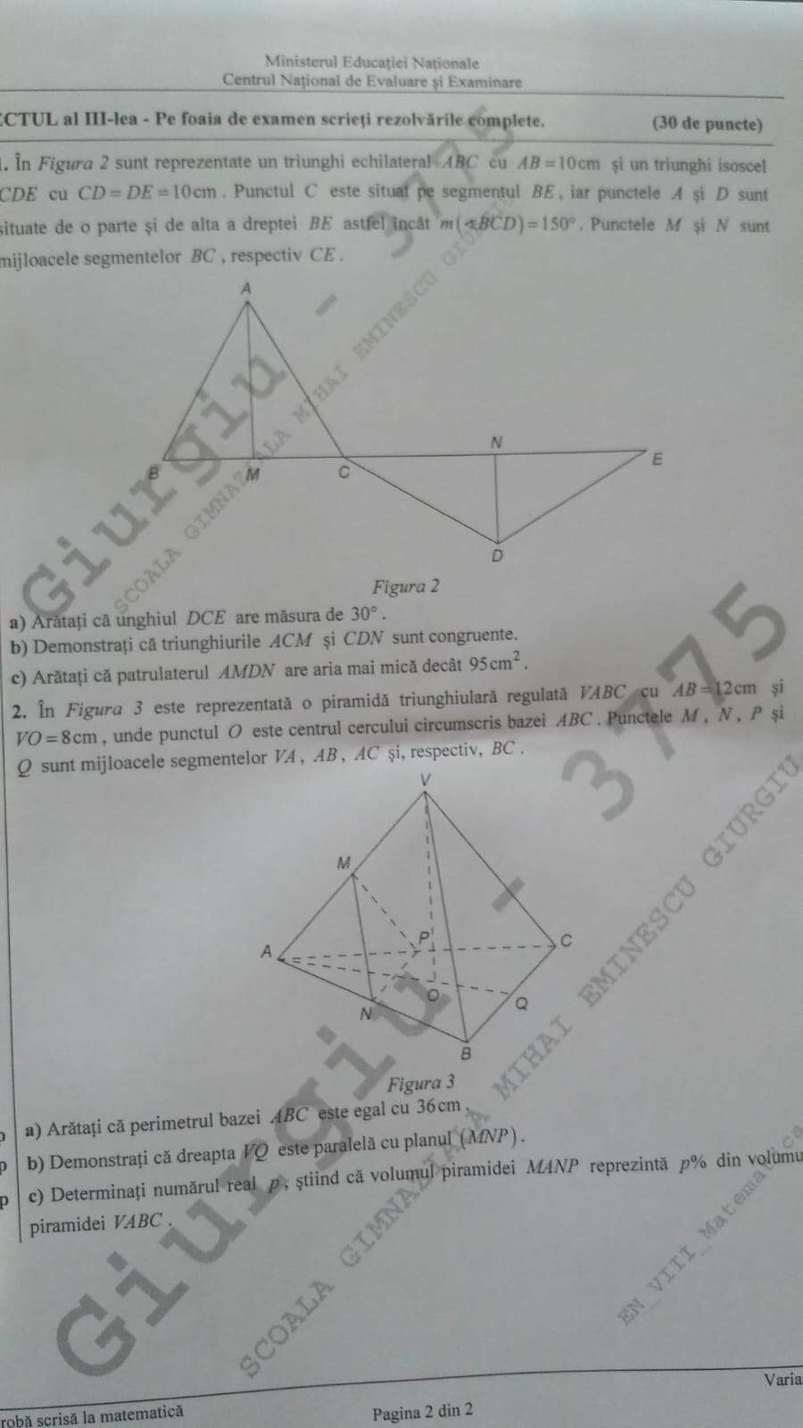 Modele Subiecte Evaluare Nationala 2018 Matematica Examenultau Ro