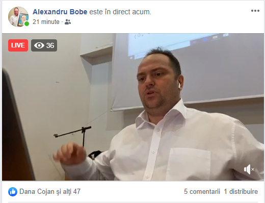 Imaginea articolului Coronavirus în România: Un profesor de la Universitatea „Ovidius” ţine cursurile live, pe Facebook