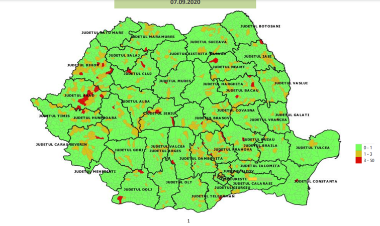 Imaginea articolului DOCUMENT DSP-urile au publicat situaţia epidemiologică pentru fiecare localitate în parte/ Care este rata de incidenţă a infecţiilor cu coronavirus pe judeţe/ oraşele municipii