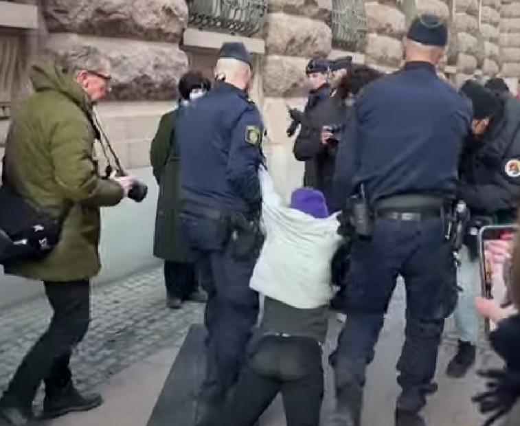 Imaginea articolului VIDEO Greta Thunberg, ridicată din nou de poliţie