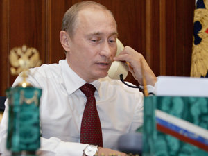 Vladimir Putin a discutat cu preşedintele Traian Băsescu despre problema gazelor (Imagine: Mediafax Foto/AFP)