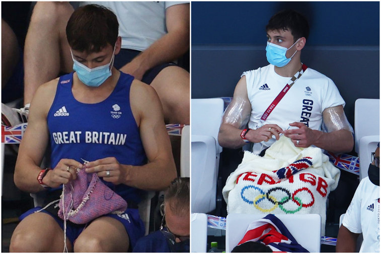 Imaginea articolului Sportul şi pasiunea se împletesc la Jocurile Olimpice de la Tokyo. Imaginile virale cu britanicul Tom Daley, filmat în timp ce tricota 