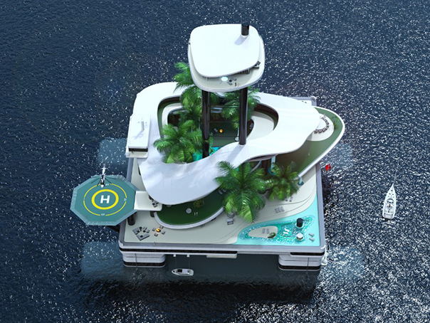 Imaginea articolului Ambarcaţiunile de lux ale viitorului: Iahtul-insulă, dotat cu penthouse, cascadă şi mini-restaurant subacvatic va fi prezentat la Monaco Yacht Show 2015 - FOTO, VIDEO