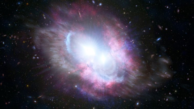 Imaginea articolului Două stele masive care se "ating", într-o galaxie vecină, sunt pe cale să devină găuri negre