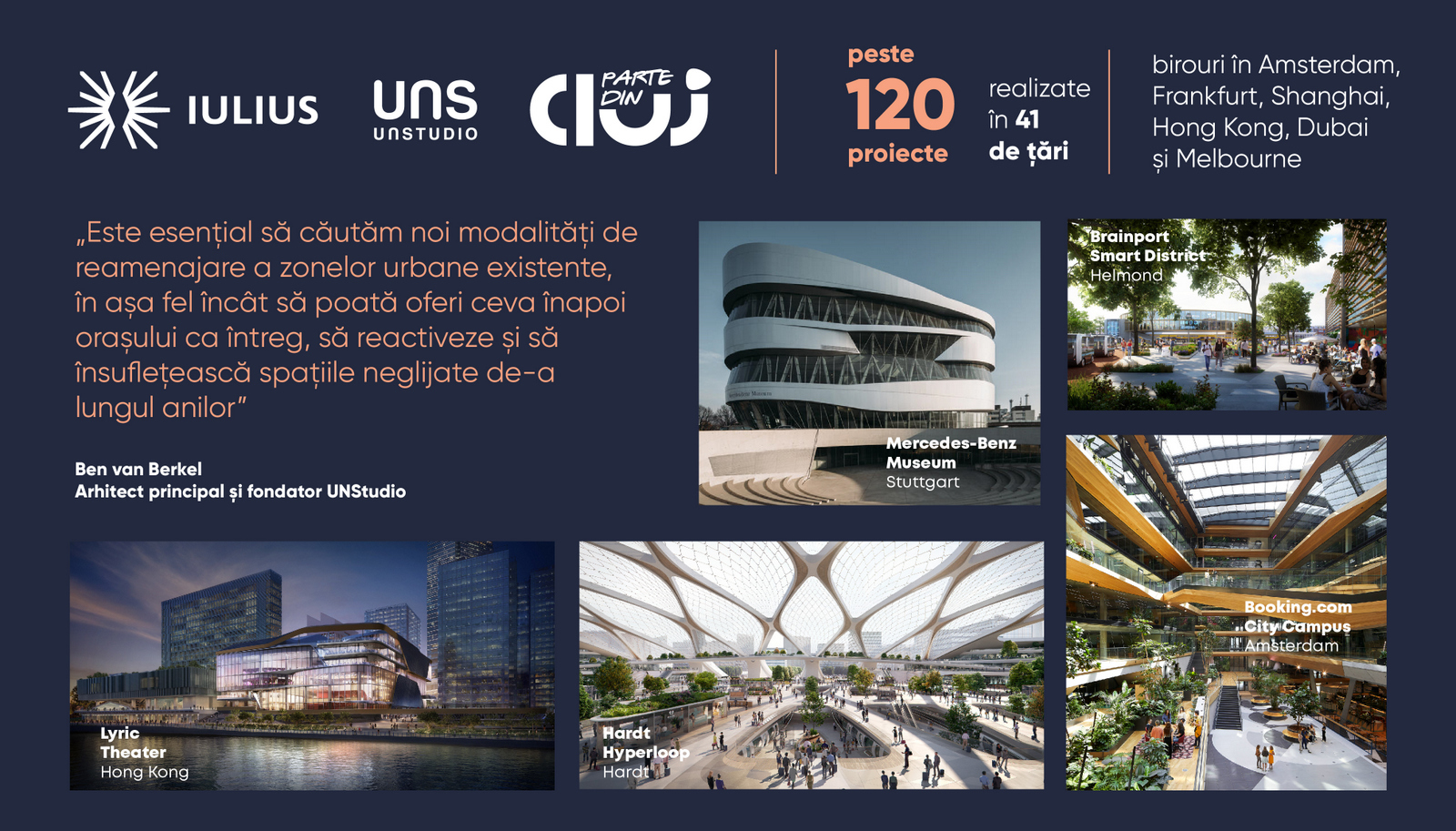 Iulius a angajat biroul olandez de arhitectură UNStudio să facă noul proiect mixed-use de la Cluj-Napoca, de peste jumătate de miliard de euro, pe platforma Carbochim