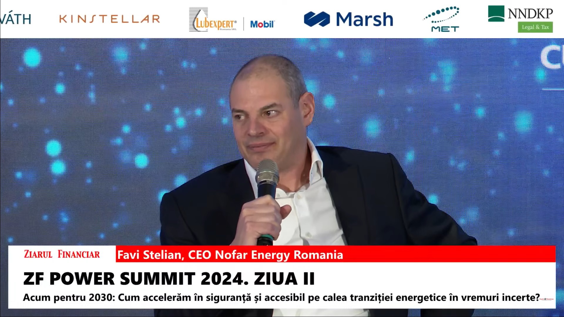 Favi Stelian, Nofar Energy Romania: Avem circa 700 MW în proiecte fotovoltaice şi am putea ajunge la 1 GW până la finalul anului. Noi chiar o să construim, avem panourile, avem EPC-urile, avem şi finanţare