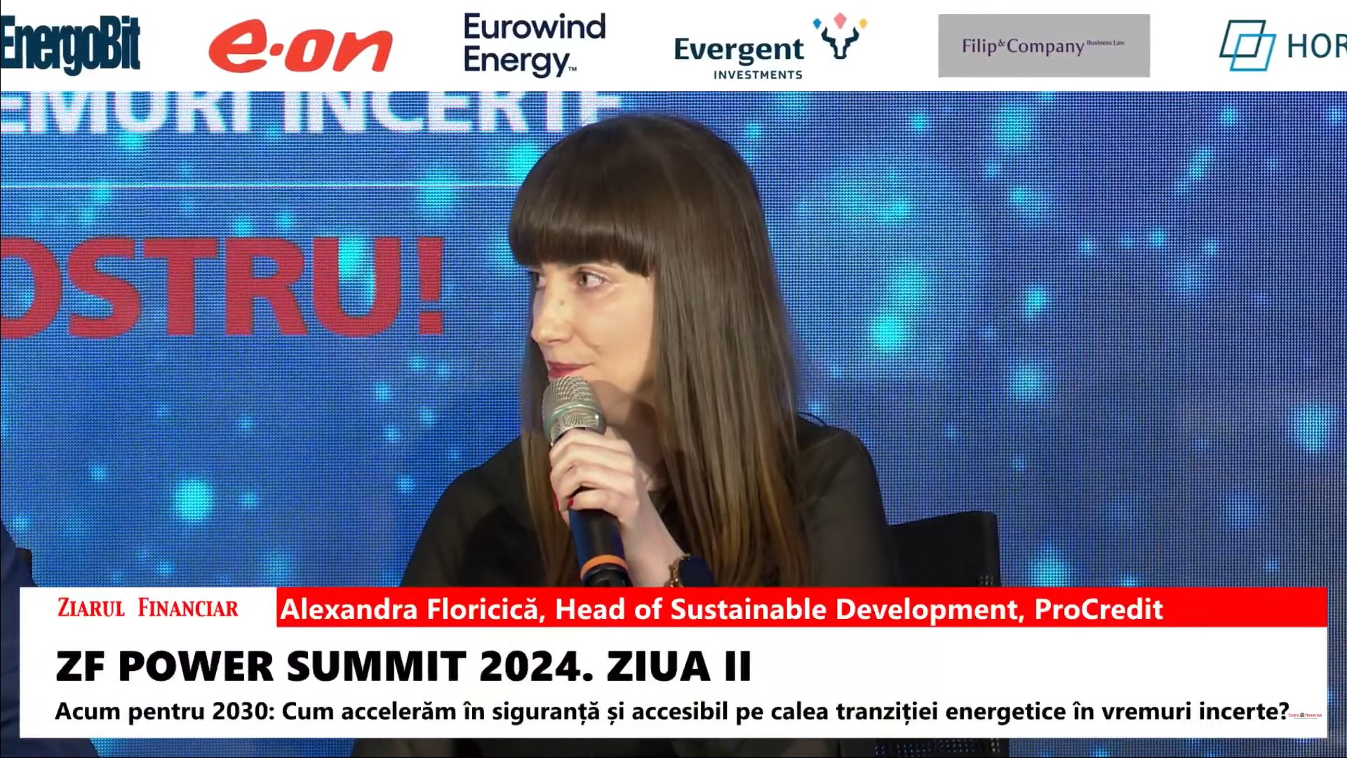 Alexandra Floricică, ProCredit Bank România: 20% din portofoliul total de credite active este în zona de proiecte verzi. Pe regenerabile, peste 60% au mers în zona de parcuri fotovoltaice până în 10 MW, iar restul către IMM în zona de prosumator