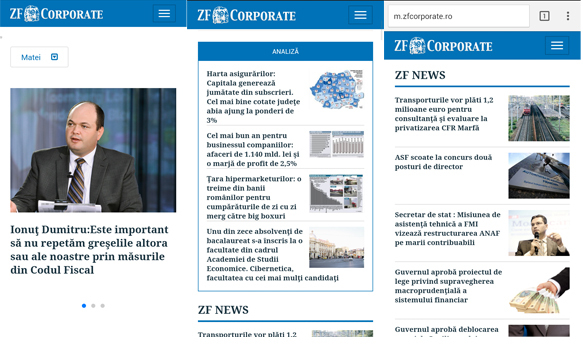 Serviciul de business intelligence ZF Corporate, lansat şi în varianta de mobil: m.zfcorporate.ro
