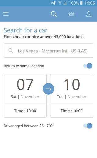 Aplicaţia zilei: Rentalcars.com Car Rental App