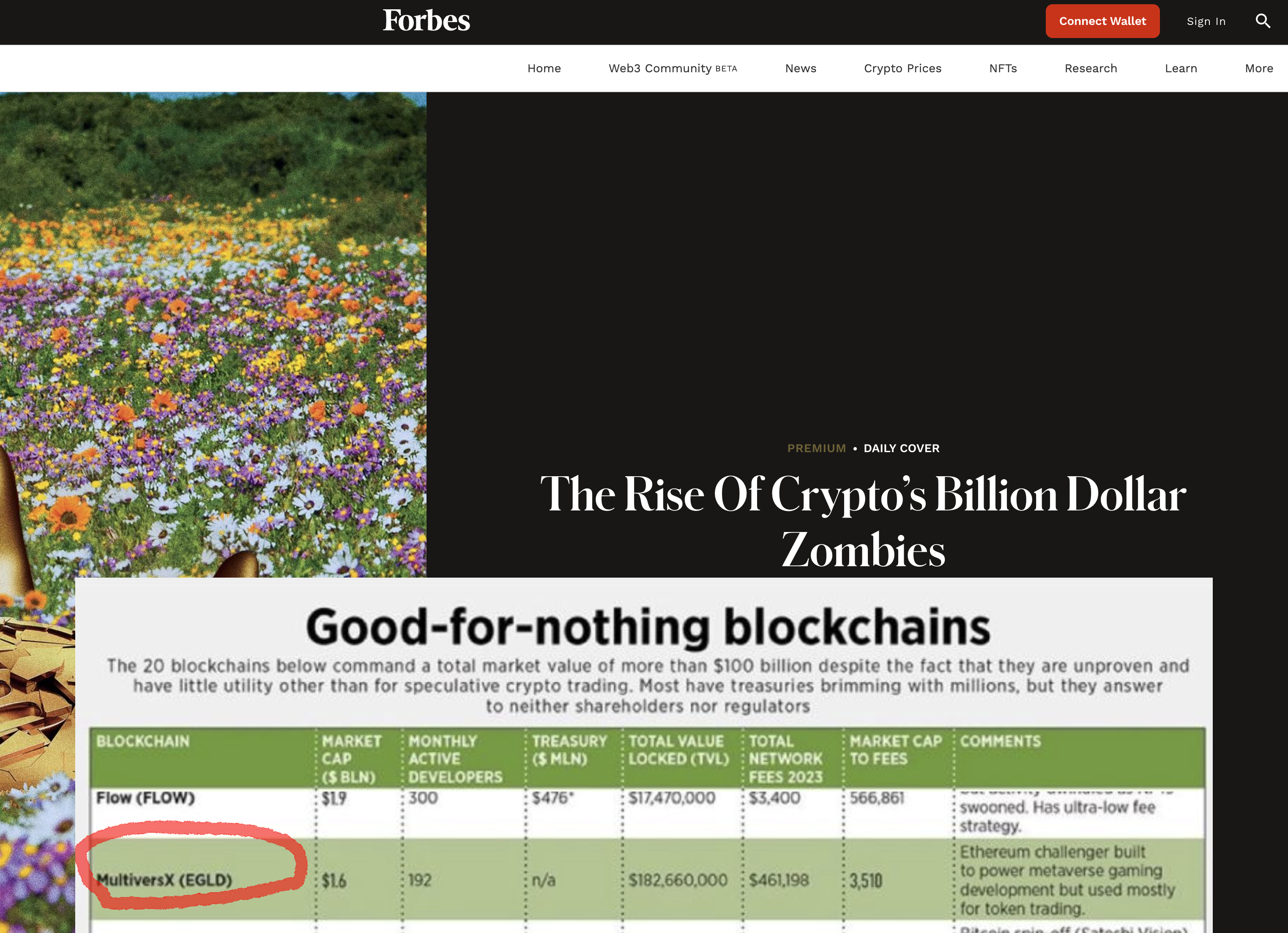Proiectul MultiversX din Sibiu (fostul Elrond), inclus de Forbes SUA într-un top 20 global al „blockchain-urilor care nu sunt bune pentru nimic”, respectiv „au o utilitate redusă înafara tradingului speculativ de crypto”. Update. Reacţia MultiversX: Sunt nişte afirmaţii profund eronate