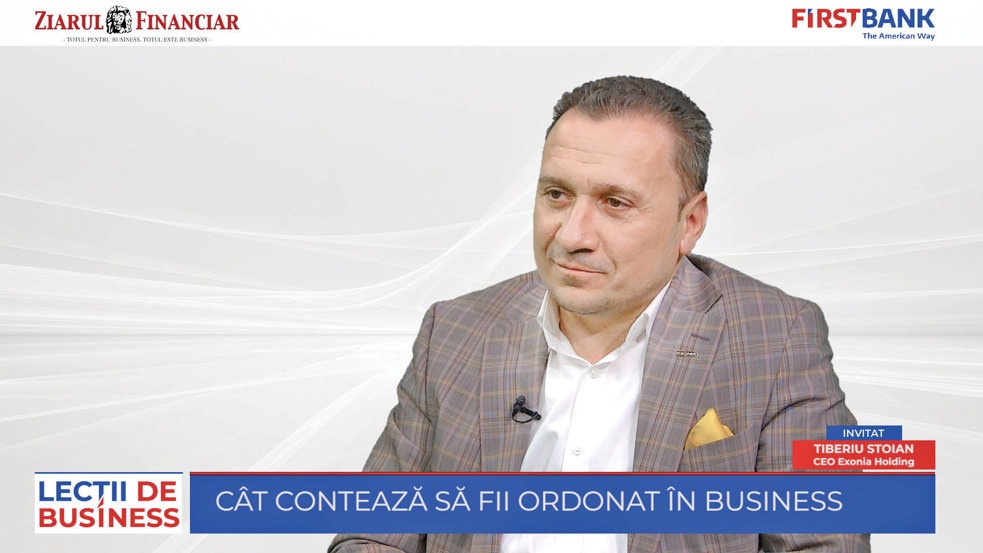 ZF/First Bank Lecţii de Business. Tiberiu Stoian, CEO al Exonia Holding: Există viaţă şi peste graniţele României, dar multe companii refuză să viseze. Este esenţial să visezi în antreprenoriat şi să-ţi doreşti ca cei din jurul tău să aibă succes. Este trist să bei şampanie singur