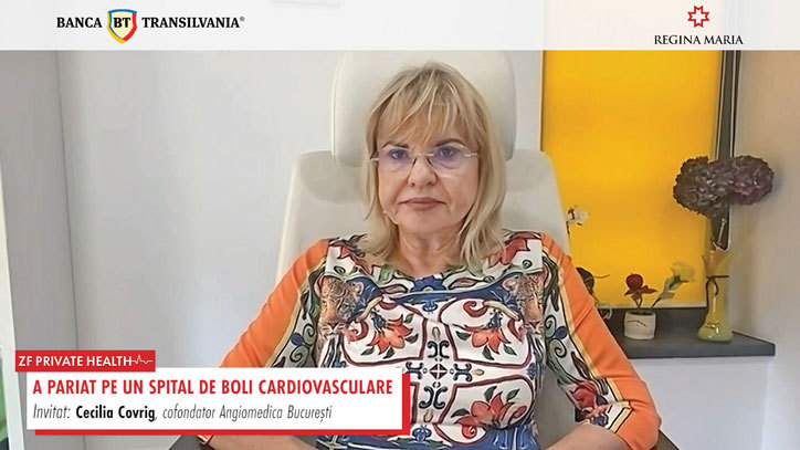 ZF Private Health. Cecilia Covrig, fondatoarea Spitalului de Boli Cardiovasculare Angiomedica din Bucureşti: Cererea pentru serviciile medicale din spital este în creştere, estimăm un avans 30% în cifra de afaceri anul acesta