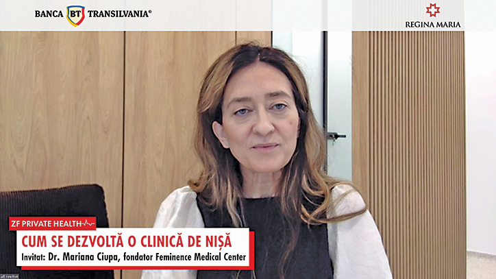 ZF Private Health. Mariana Ciupa, fondatoarea Feminence Medical Center, Timişoara: Am investit 650.000 euro în clinică, investiţiile în sănătate nu se pot opri