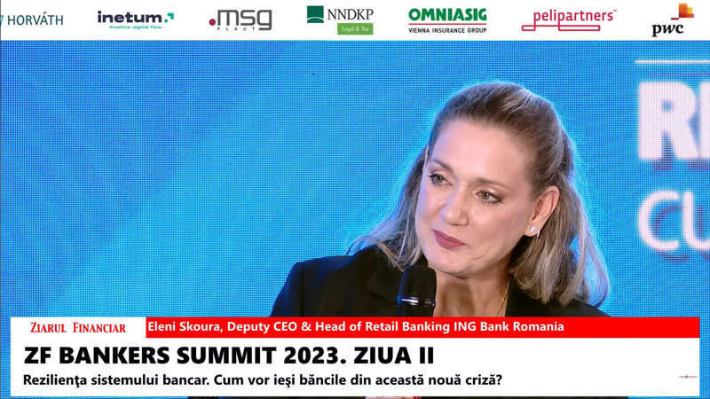ZF Bankers 2023. Eleni Skoura, ING Bank România: Digitalizarea nu este despre cine este mai rapid sau mai lent. Este un joc de îmbunătăţire constantă