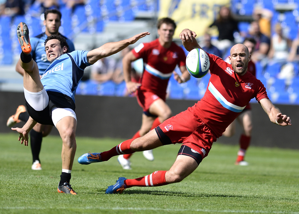 Meciul de rugby Uruguay - Rusia din IRB Nations Cup, desfăşurat în Bucureşti, duminică, 22 iunie 2014.
