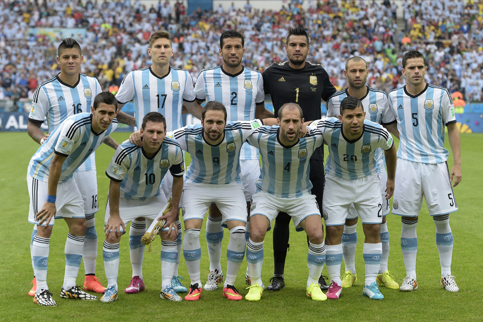 Echipa naţională de fotbal a Argentinei, pe stadionul Beira-Rio, în Porto Alegre, miercuri, 25 iunie 2014.