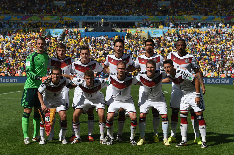 Echipa naţionaţă de fotbal a Germaniei, pe stadionul Maracana, în Rio de Janeiro, vineri, 4 iulie 2014.