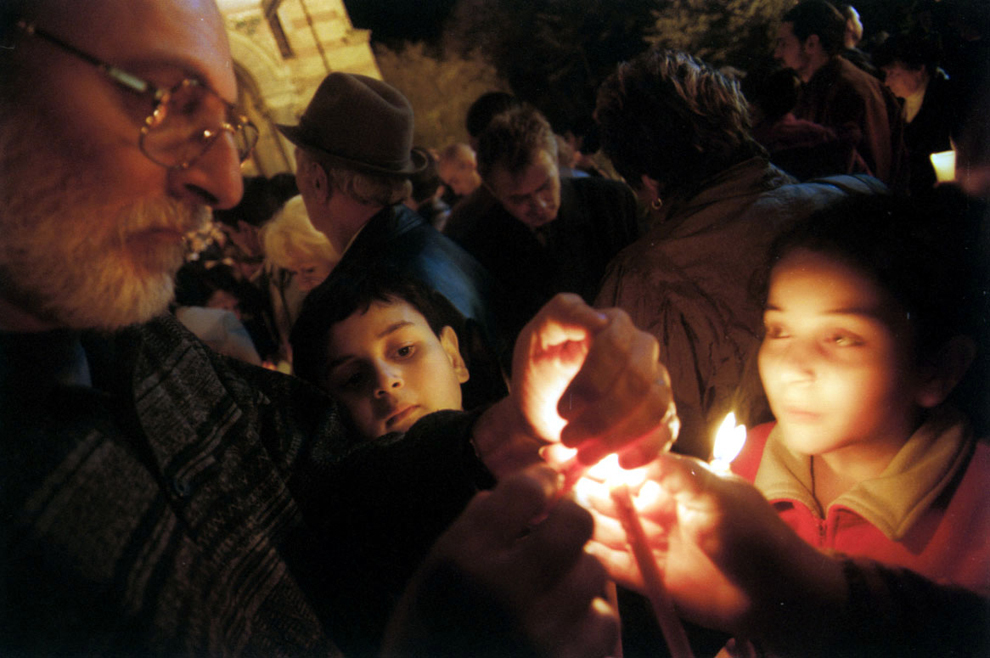 Slujba de Înviere, în Timişoara, 27 aprilie 2003.