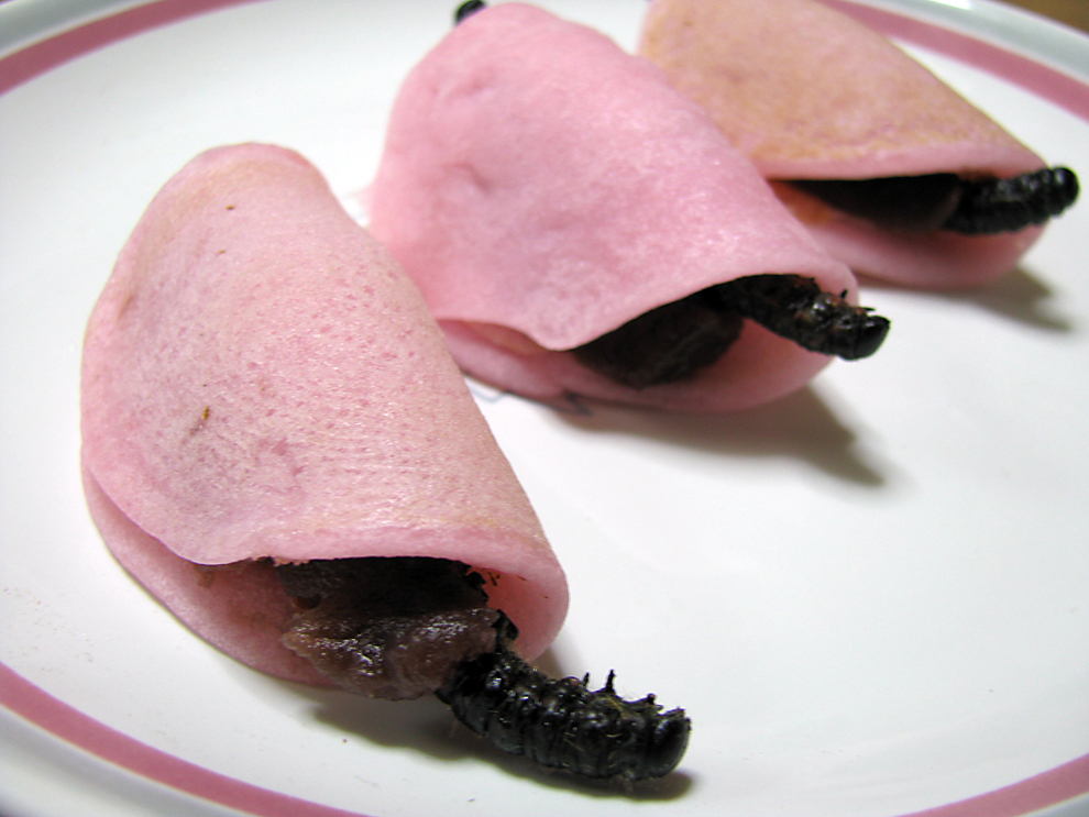 Dulciuri japoneze cu omide păroase pot fi văzute la o petrecere culinară, în Tokyo, iunie, 2010. 