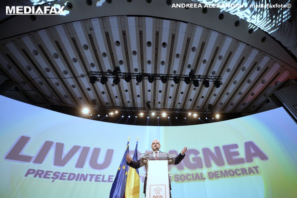 Presedintele PSD Liviu Dragnea sustine un discurs, sambata, 10 martie 2018, la Sala Palatului din Capitala, in timpul Congresului Extraordinar al Partidului Social Democrat (PSD).