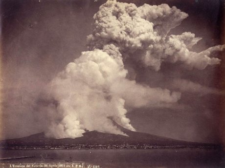 Vulcanul Vezuviu din Italia, erupţia din 1872