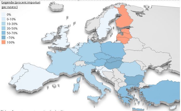 Cât de dependentă este Europa de gazele ruseşti. INFOGRAFIC Interactiv