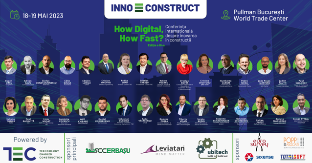 (P) Cea mai importantă conferinţă din România despre digitalizare şi inovare în sectorul de construcţii – INNOCONSTRUCT 2023 – 18-19 mai la Pullman Bucureşti