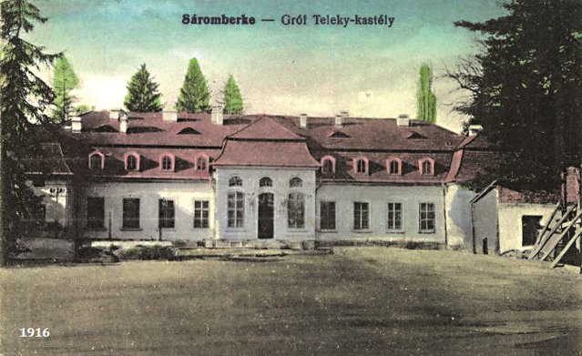 1916. Poză de arhivă̆ a castelului contelui Sá́muel Teleki, cancelar al Transilvaniei (1791-1822), Dumbră̆vioara, Mureş
