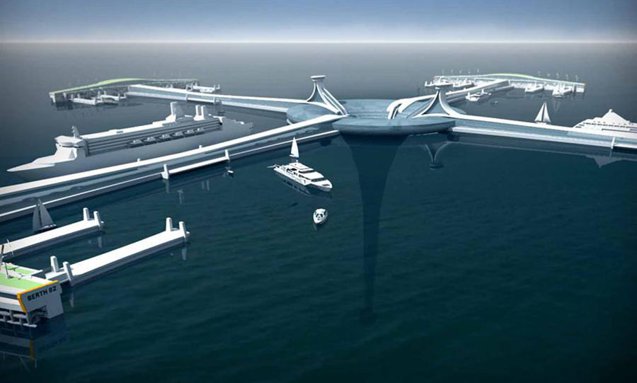 Ocean: Clădirea Gyre va fi luminată cu ajutorul energiei solare şi eoliene şi va fi folosită pentru cercetare.