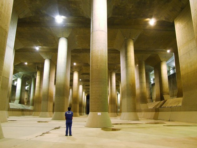  Acest "templu" este de fapt sistemul de canalizare din Tokyo. Galerie FOTO cu cel mai modern sistem anti-inundaţii din lume