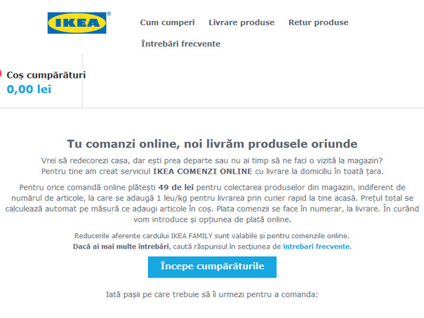 Imaginea articolului IKEA a început să vândă online. Cum funcţionează şi cât costă serviciul disponibil pentru toată ţara