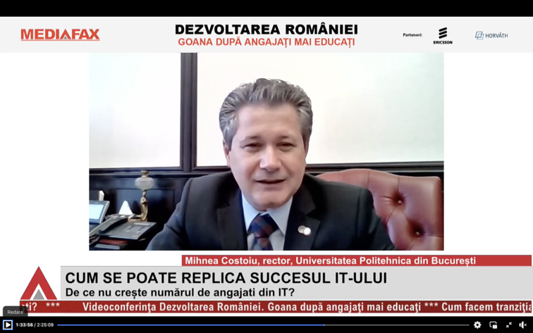 Imaginea articolului Videoconferinţă Mediafax ”Dezvoltarea României”: Vom avea un deficit de 600 - 700 de mii de ingineri în 10 ani. România nu are destui profesori de informatică