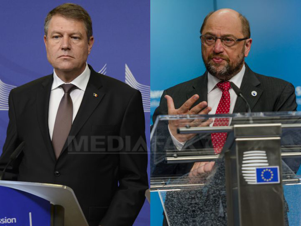 Imaginea articolului Iohannis, după discuţia cu Schulz: Spaţiul Schengen trebuie păstrat, locul României e acolo. Preşedintele PE: Am avut în sfârşit privilegiul să discut în germană cu un şef de stat