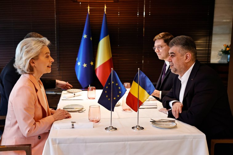 Imaginea articolului Ciolacu, discuţii cu Ursula von der Leyen despre aderarea completă la spaţiul Schengen şi PNRR