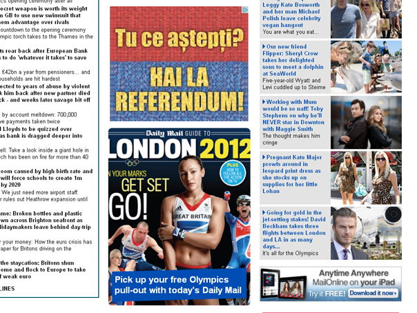 Imaginea articolului Bannere cu mesaje de chemare la referendum pe paginile Daily Mail, The Sun şi în alte publicaţii europene - GALERIE FOTO