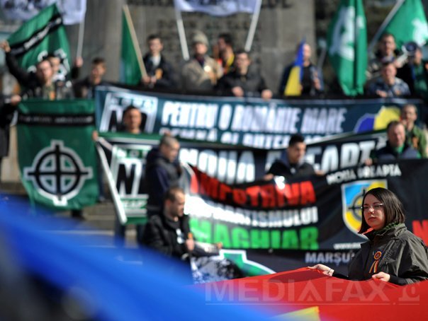 Imaginea articolului Protest al organizaţiei Noua Dreaptă în faţa Consulatului Ungariei din Cluj-Napoca