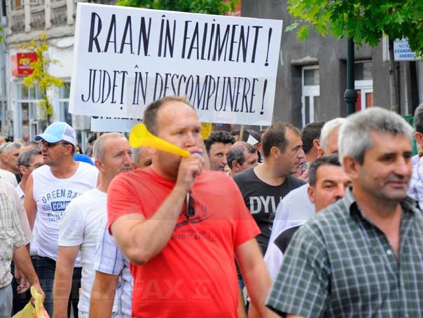 Imaginea articolului Peste o sută de angajaţi RAAN au protestat cerând plata salariilor restante şi locuri de muncă