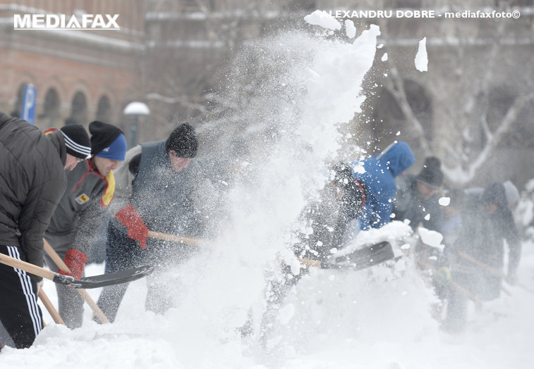Imaginea articolului Peste 100 de militari au intervenit pentru înlăturarea zăpezii în Bucureşti, Tulcea şi Constanţa