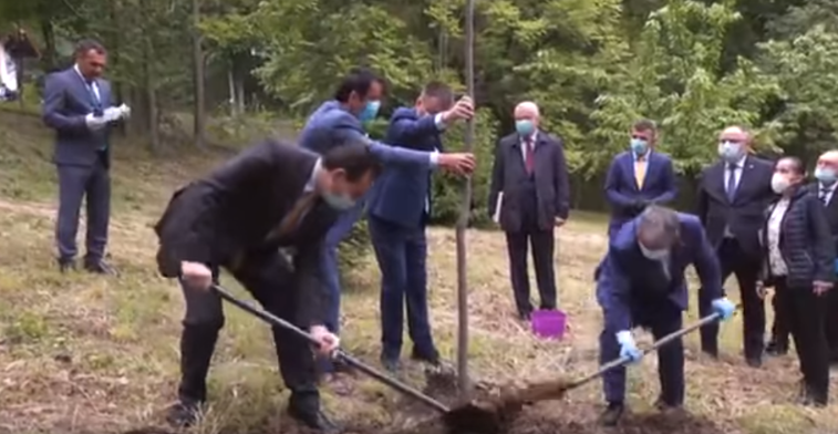 Imaginea articolului VIDEO Ludovic Orban a plantat un copac, care era deja plantat. Momentul a fost distribuit şi şters de Marcel Vela