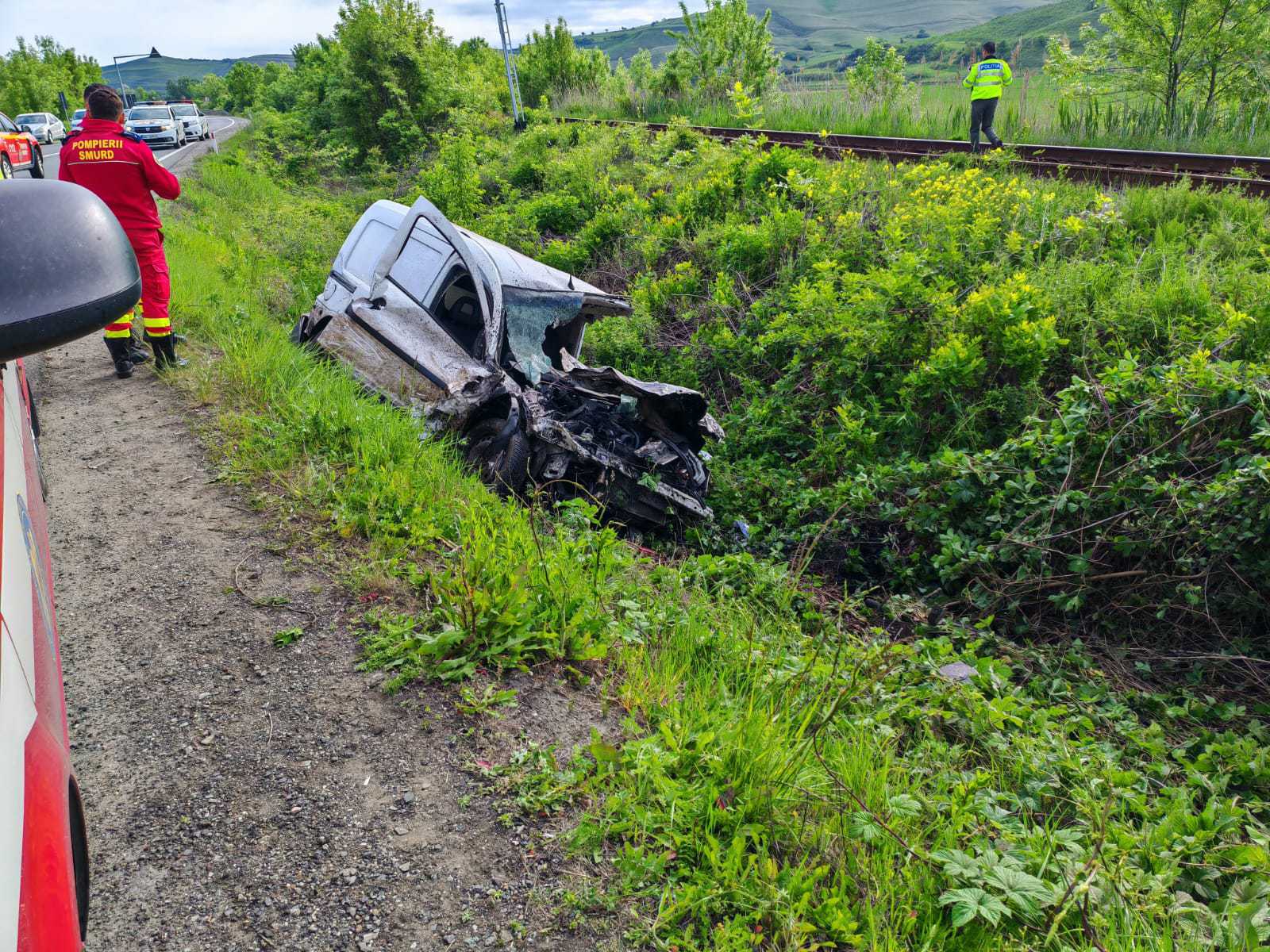 Accident mortal în ziua de Paşti: maşina condusă de un bărbat a fost lovită de tren în Sibiu