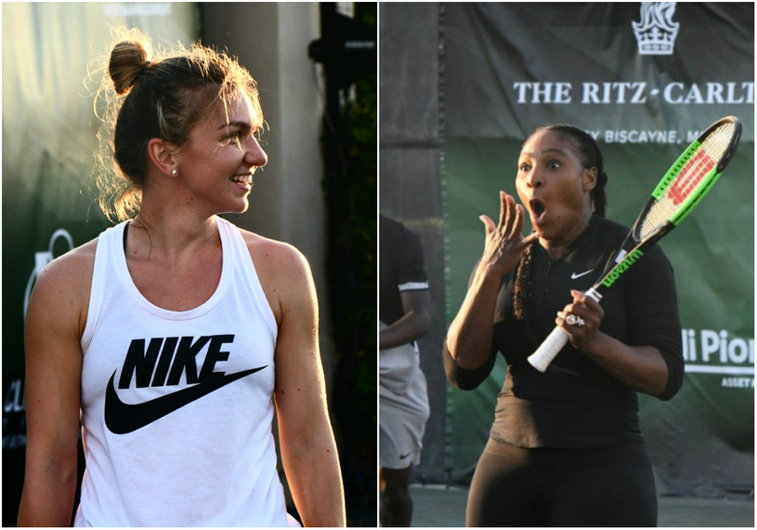 Imaginea articolului Simona Halep, LOVITĂ cu mingea de Serena Williams la un meci demonstrativ! "Amicalul" nu s-a desfăşurat conform aşteptărilor