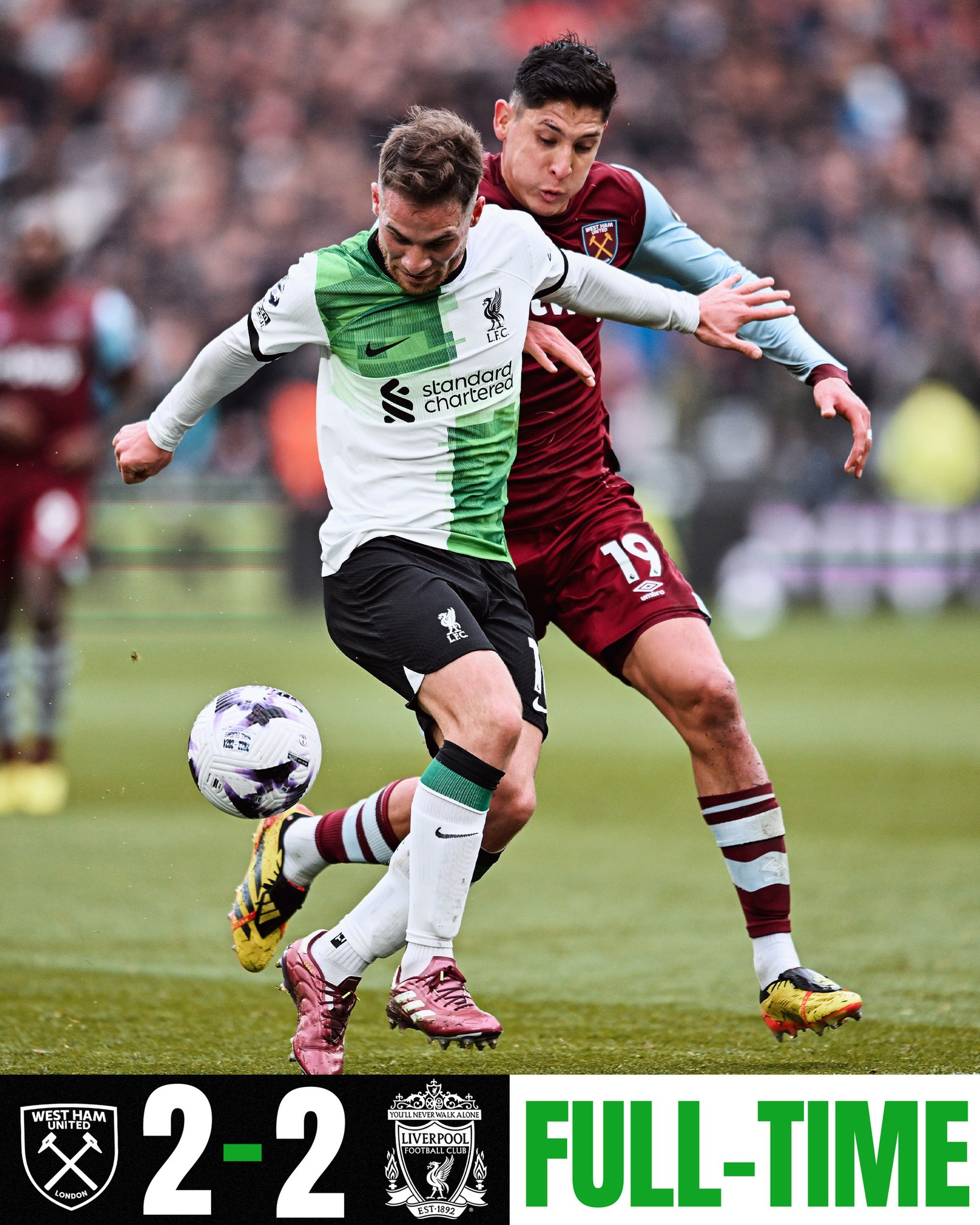 West Ham 2-2 Liverpool: Ciocănarii dau o nouă lovitură grea speranţelor la titlu ale cormoranilor