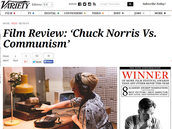 Imaginea articolului Variety: ”Chuck Norris vs. Communism”, o producţie ce arată că filmele pot contribui la schimbarea lumii