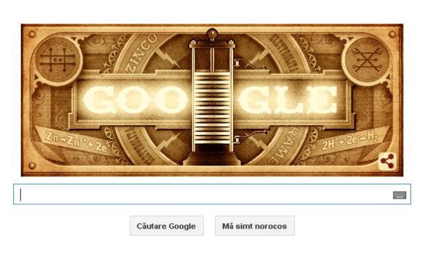 Imaginea articolului Google marchează împlinirea a 270 de ani de la naşterea lui Alessandro Volta, printr-un logo special