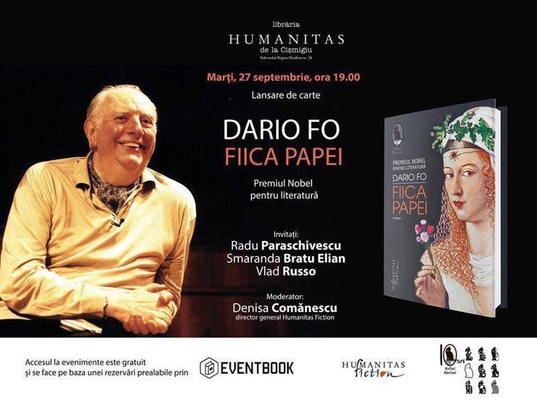 Imaginea articolului "Fiica papei", un roman despre Lucrezia Borgia, de Dario Fo, se lansează la Humanitas Cişmigiu
